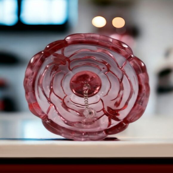 Vintage Fenton Handmade Dusty Rose Draped Pattern Butterfly Glass Bell #9265-DK - Picture 6 of 6